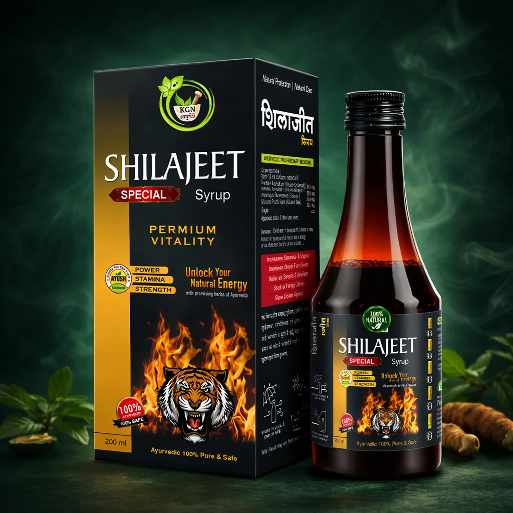 Ayurvedic Shilajit Stamina Booster Syrup – Strength & Energy Enhancer | Herbal Wellness Blend | KGN Ayurveda